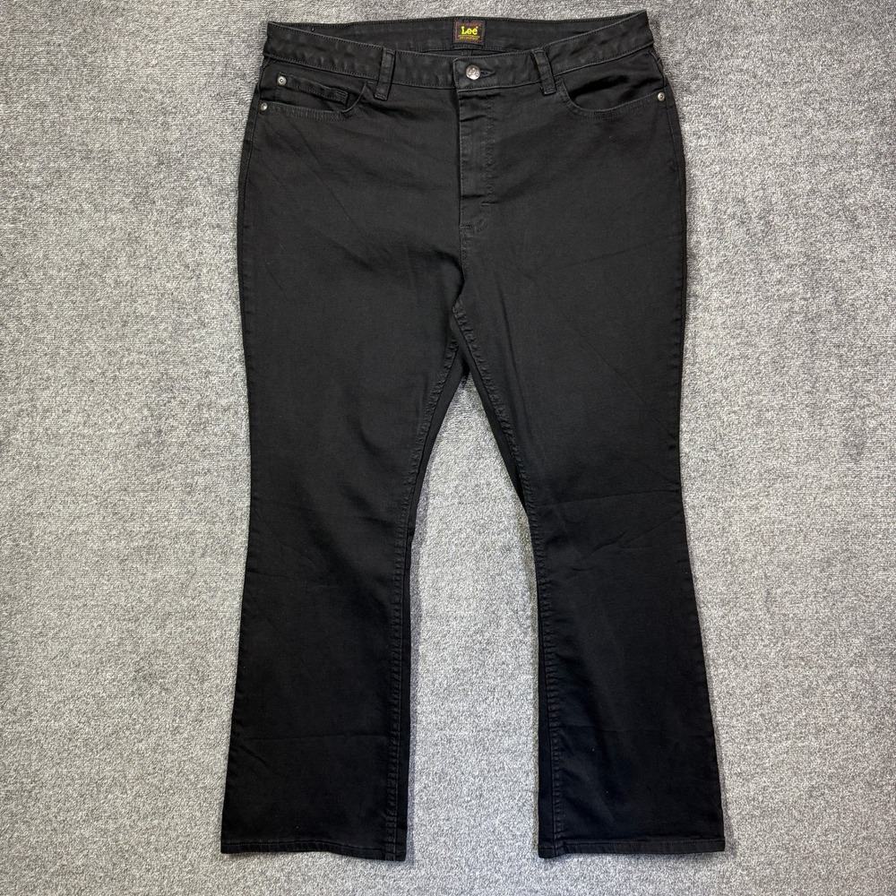 Lee‎ Bootcut Jeans Womens 16S Black Mid Rise Stretch Denim Pants